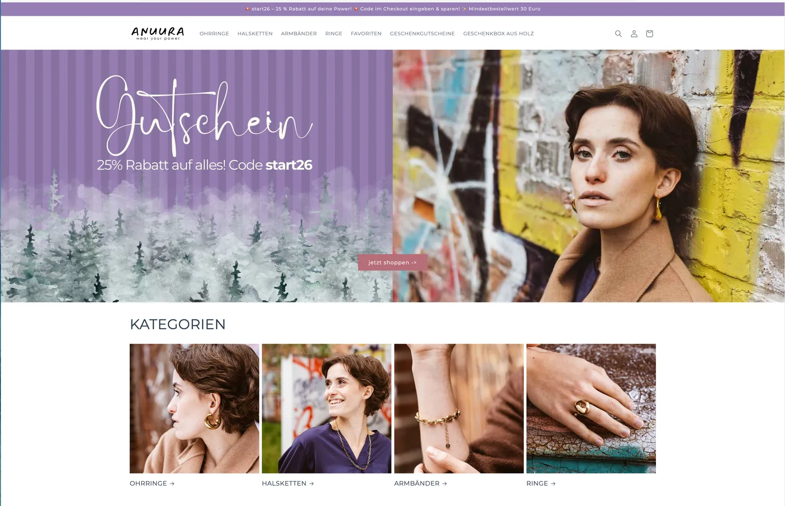 Shopify Schmuck-Shop erstellen: So startete ANUURA