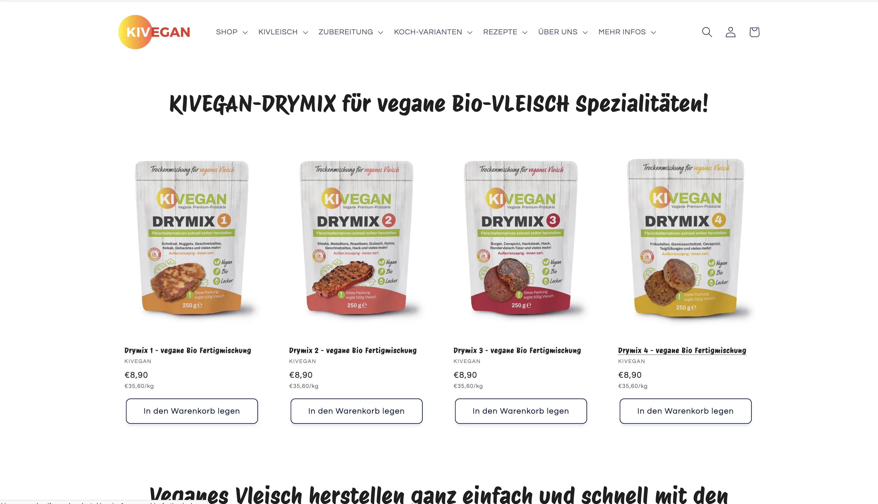 Kivegan – Vegane Bio-Fertigmischungen